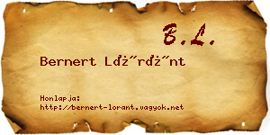 Bernert Lóránt névjegykártya